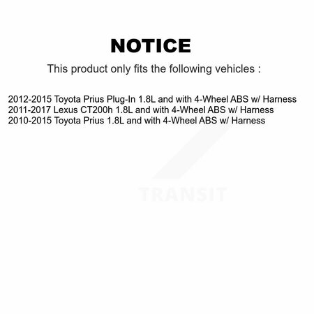 Mpulse Front Left ABS Wheel Speed Sensor For Toyota Prius Lexus CT200h Plug-In w/ Harness SEN-2ABS0891